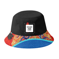 定制打印Logo品牌名时尚设计中国莆田特色妈祖文化主题户外渔夫帽黑红蓝色PR058-23025008 定制品牌名