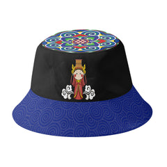 定制打印Logo时尚中国莆田特色妈祖文化主题户外渔夫帽黑蓝色PR058-23025010