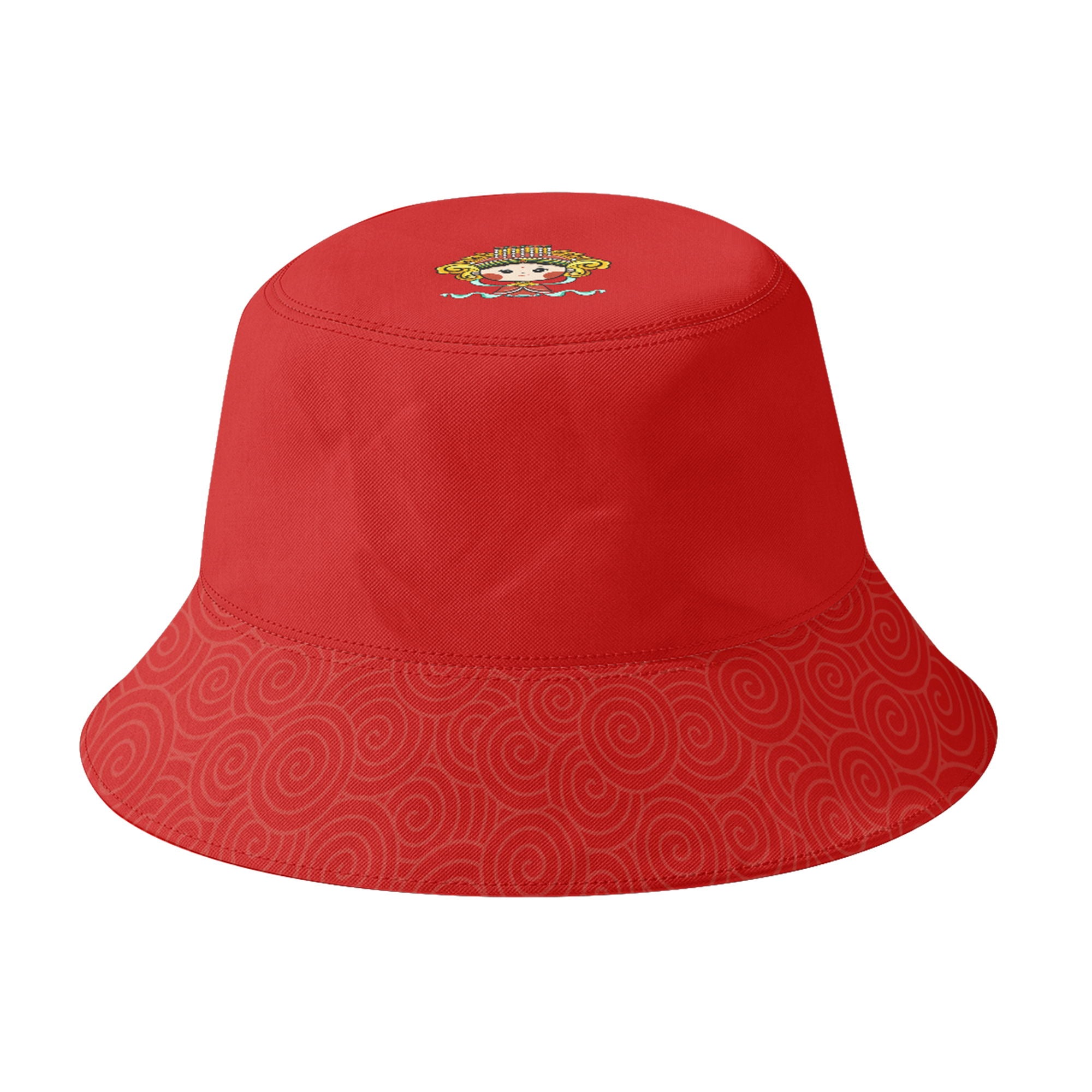 定制打印Logo时尚中国莆田特色妈祖文化主题户外渔夫帽红色PR058-23025011
