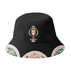 定制打印Logo品牌名时尚设计中国莆田特色妈祖文化主题户外渔夫帽黑色PR058-23025007