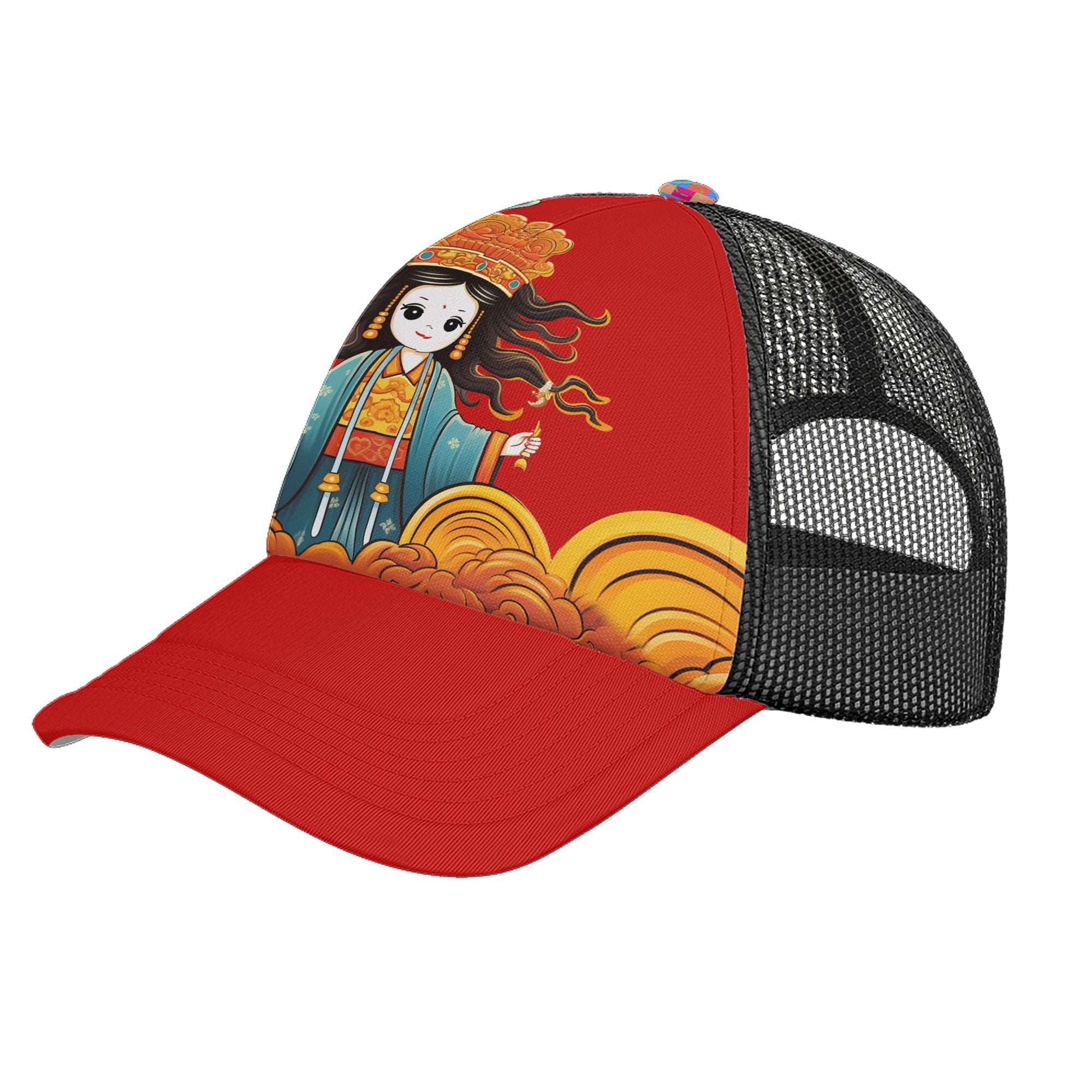 定制打印Logo个性设计中国莆田特色妈祖文化主题户外鸭舌帽红色PR111-23025002-1