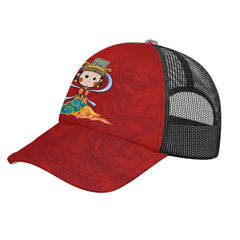 柔性定制打印Logo时尚中国莆田特色妈祖文化主题户外鸭舌帽红色PR111-23025005-1