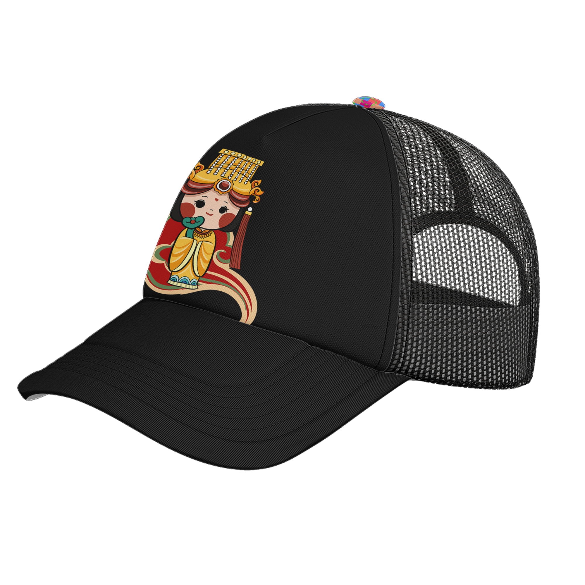 定制打印Logo个性设计中国莆田特色妈祖文化主题户外鸭舌帽黑色PR111-23025009-1