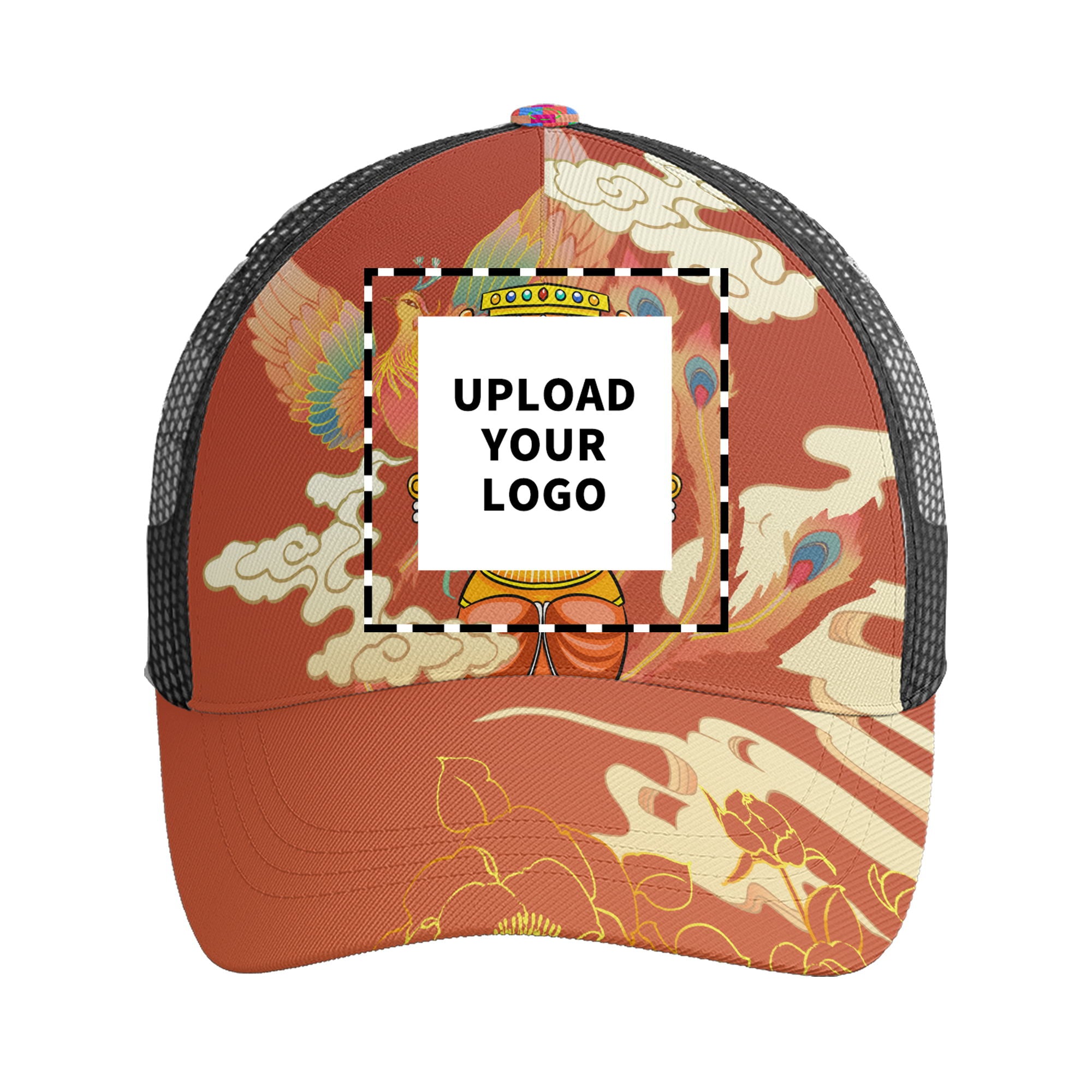 定制打印Logo个性设计中国莆田特色妈祖文化主题户外鸭舌帽橙黄色PR111-23025011 定制品牌名