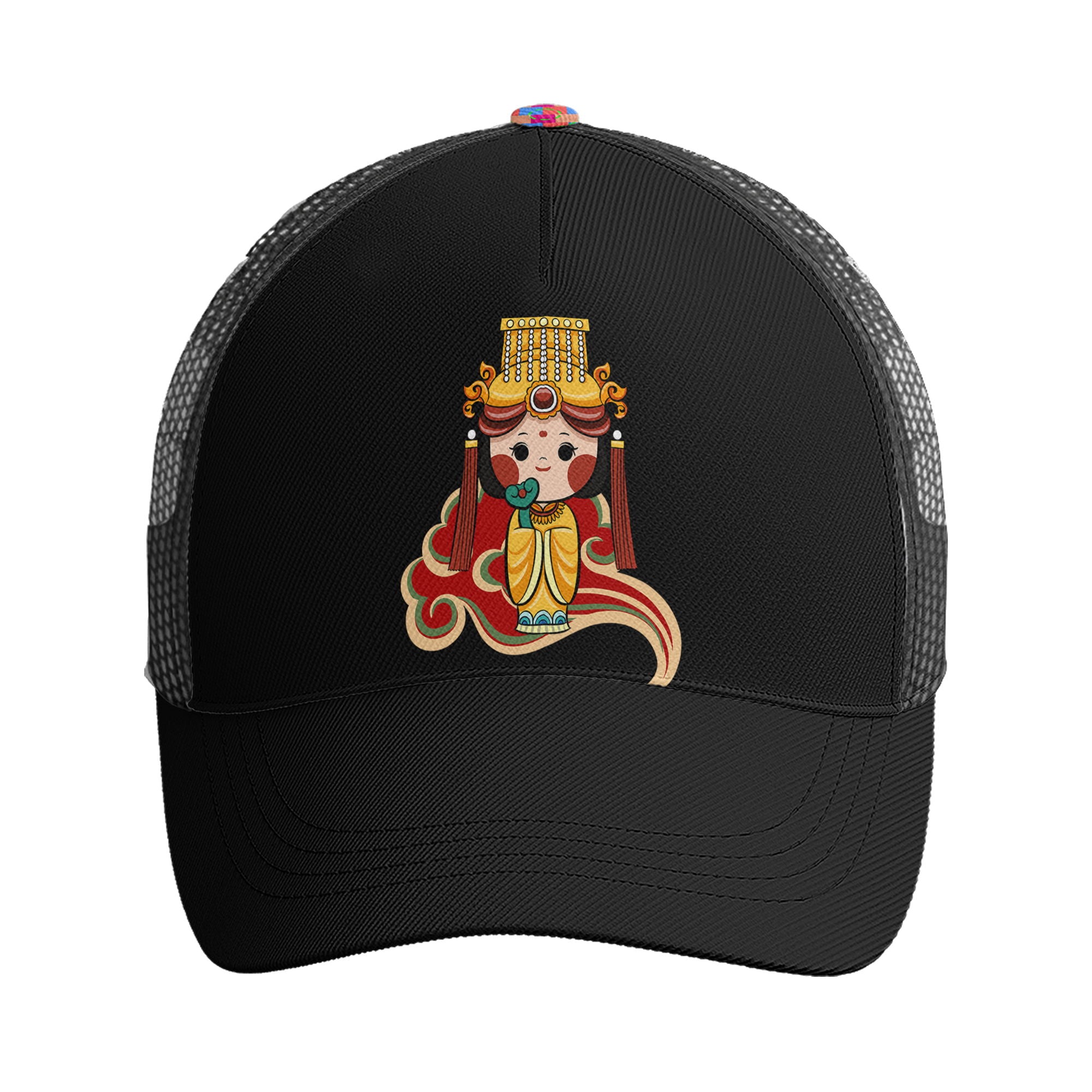 定制打印Logo个性设计中国莆田特色妈祖文化主题户外鸭舌帽黑色PR111-23025009