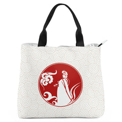 定制打印Logo品牌名时尚中国莆田特色妈祖文化主题女士手提包白红色YW202-230230012-3