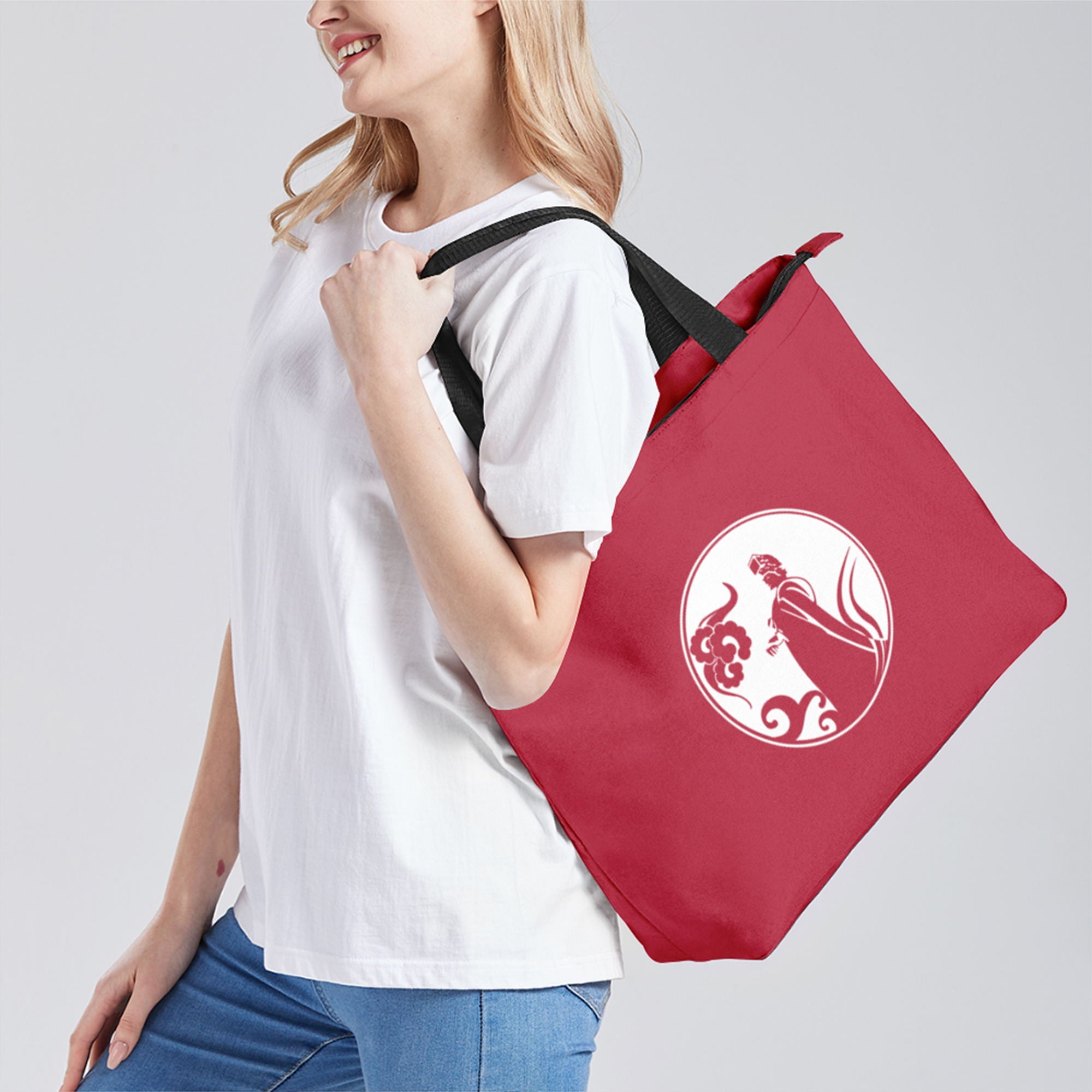 柔性定制打印Logo品牌名中国莆田特色妈祖文化主题女士手提包红色YW202-23023002-6