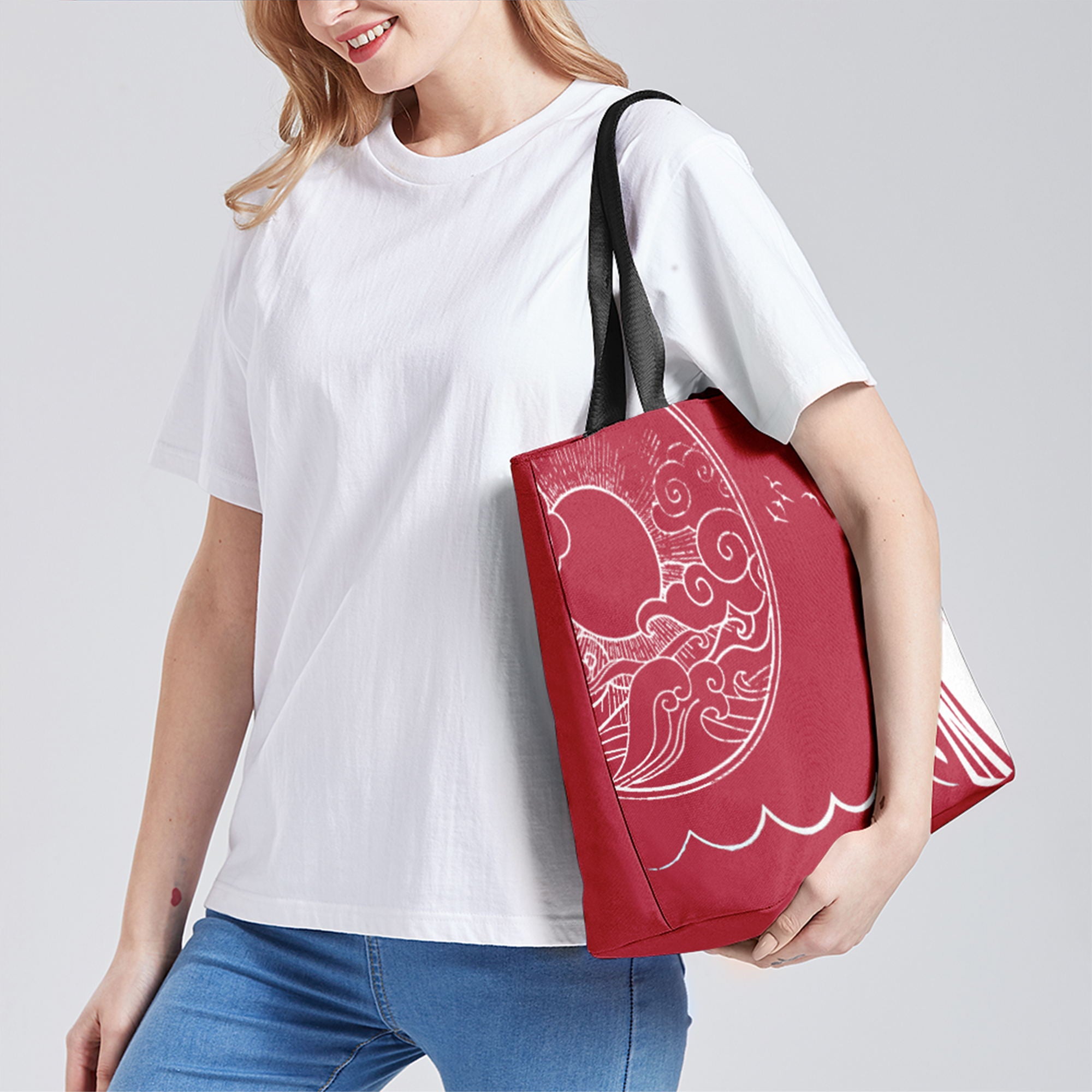 柔性定制打印Logo品牌名中国莆田特色妈祖文化主题女士手提包红色YW202-23023002-8