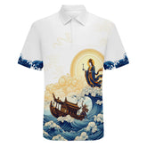 定制打印Logo个性设计中国莆田特色妈祖文化主题短袖Polo领子T恤衫白黄蓝色YW044-2306011