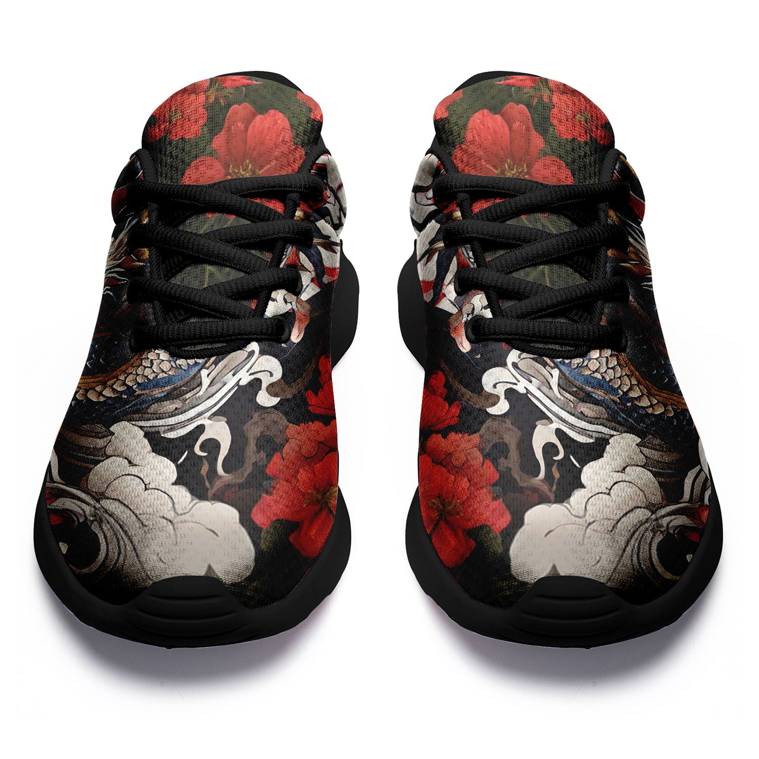 柔性定制打印个性化设计全印中国风红色彩龙元素运动鞋黑底067-24023139_4