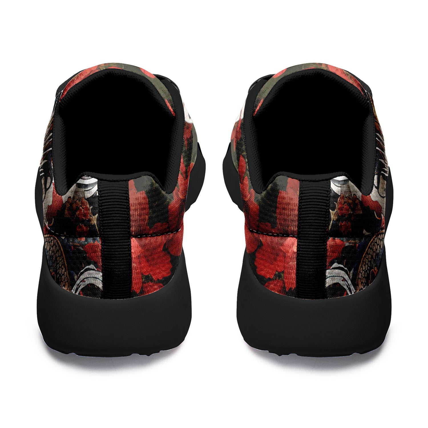 柔性定制打印个性化设计全印中国风红色彩龙元素运动鞋黑底067-24023139_5