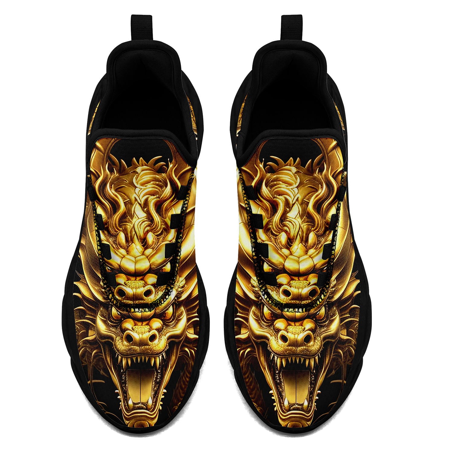柔性定制打印个性化设计中国风龙运动鞋金色黑底2016-24023026_4