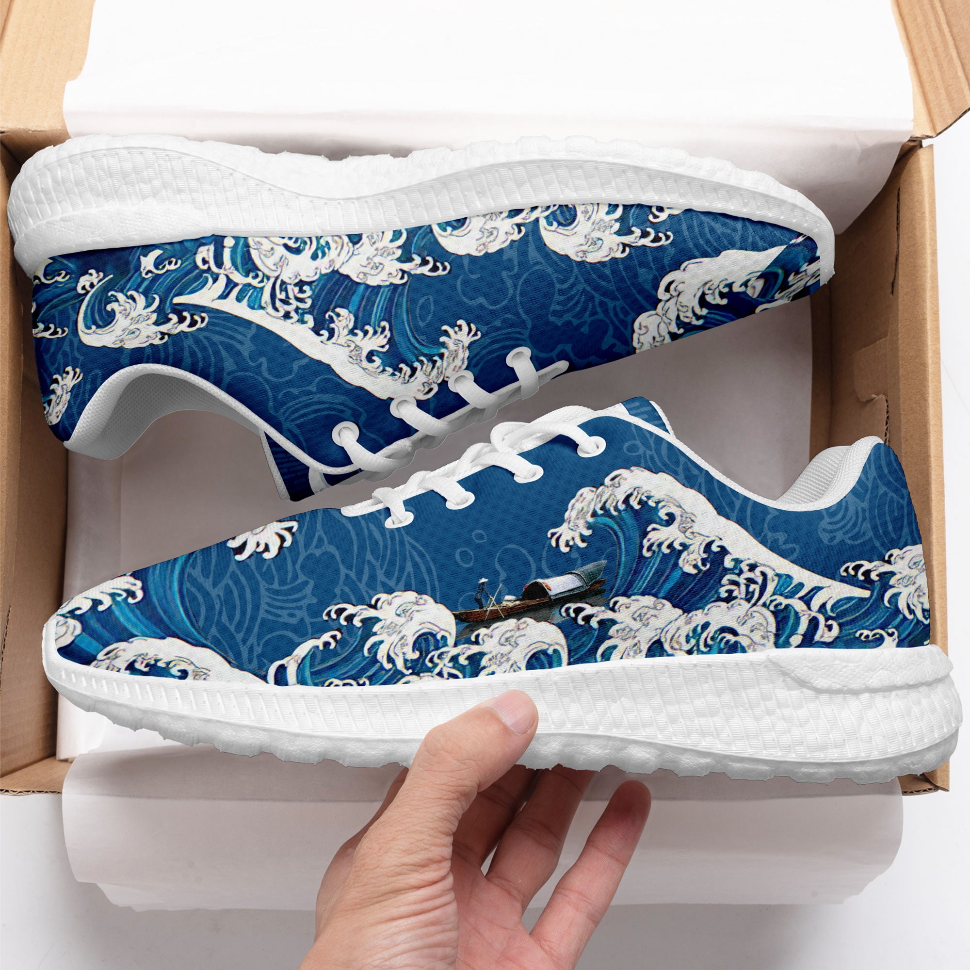 柔性定制个性化打印设计跑鞋时尚中国莆田妈祖特色主题运动鞋蓝色BLD2-6