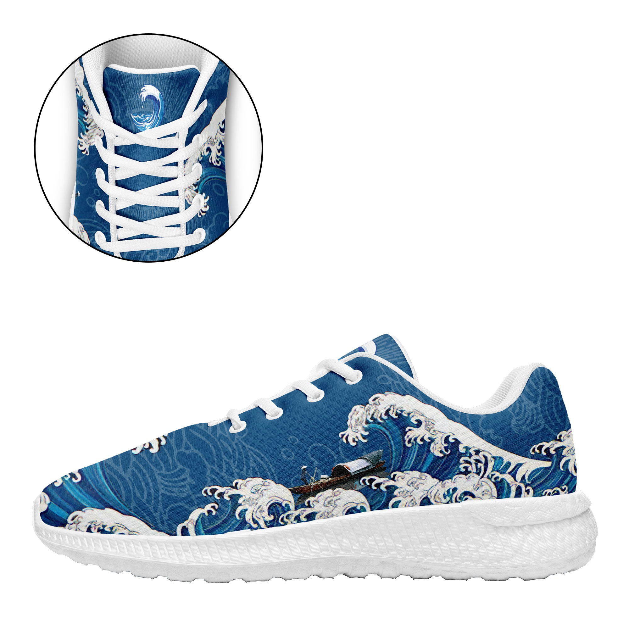 柔性定制个性化打印设计跑鞋时尚中国莆田妈祖特色主题运动鞋蓝色BLD2-7