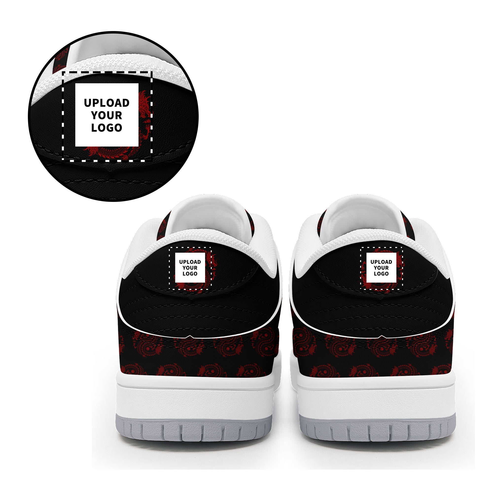 柔性定制打印个性化设计中国龙图腾休闲鞋黑红色白鞋带DK-24025005_10